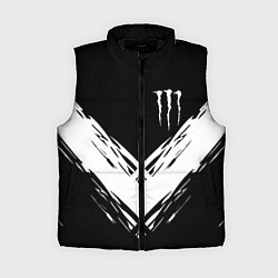 Женский жилет Monster energy белые полосы, цвет: 3D-черный