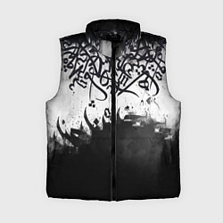 Женский жилет Гранж каллиграфия, цвет: 3D-черный