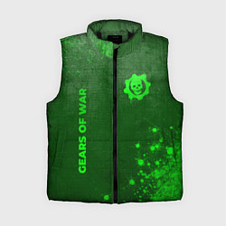 Женский жилет Gears of War - green gradient вертикально, цвет: 3D-черный