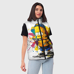 Женский жилет Рисунок красками Барт Симпсон, цвет: 3D-черный — фото 2