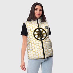 Женский жилет Бостон Брюинз - белые соты, цвет: 3D-черный — фото 2