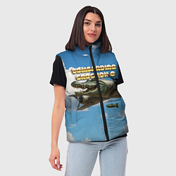 Женский жилет Bombardino Crocodillo мем, цвет: 3D-черный — фото 2