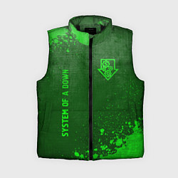 Женский жилет System of a Down - green gradient вертикально, цвет: 3D-черный