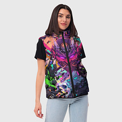 Женский жилет Стиль Cyberpunk, цвет: 3D-черный — фото 2