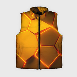 Женский жилет Желтые неоновые соты - текстура, цвет: 3D-черный