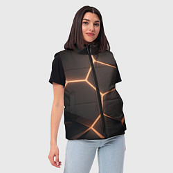 Женский жилет Серая текстура из сот, цвет: 3D-черный — фото 2