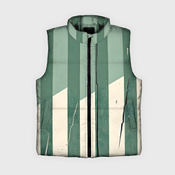 Женский жилет Зеленые полосы, цвет: 3D-черный