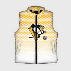 Женский жилет Питтсбург Пингвинз - желтый и белый, цвет: 3D-черный