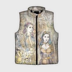 Женский жилет Девушки стимпанк, цвет: 3D-черный