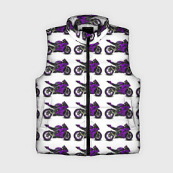 Женский жилет Motorcycle purple, цвет: 3D-черный