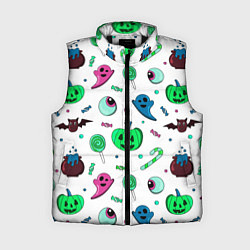 Женский жилет Halloween light green pumpkin - паттерн