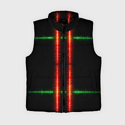 Женский жилет Color black green red lines, цвет: 3D-черный