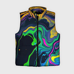 Женский жилет Разводы и переливы разноцветной краски