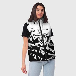 Женский жилет Doom black crow logo, цвет: 3D-черный — фото 2