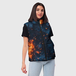 Женский жилет Синий камуфляж с искрами, цвет: 3D-черный — фото 2