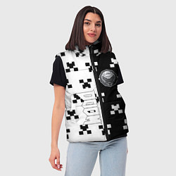 Женский жилет Doom x minecraft pattern, цвет: 3D-черный — фото 2