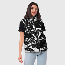Женский жилет Doom краски белые штрихи, цвет: 3D-черный — фото 2