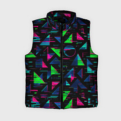 Женский жилет Геометрия глитч, цвет: 3D-черный