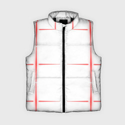 Женский жилет Color white red stripes, цвет: 3D-черный