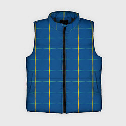 Женский жилет Color blue yellow cross, цвет: 3D-черный