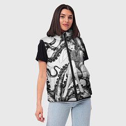 Женский жилет Junji Ito Death Stranding Tomie and octopus patter, цвет: 3D-черный — фото 2