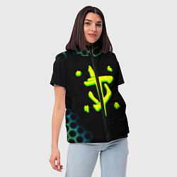 Женский жилет Doom соты кислотное лого, цвет: 3D-черный — фото 2