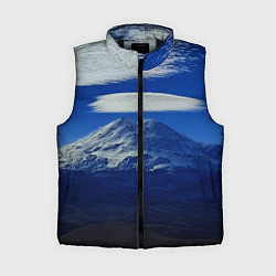 Женский жилет Эльбрус с облаками, цвет: 3D-черный