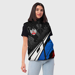 Женский жилет Федерация бокса России - триколор, цвет: 3D-черный — фото 2