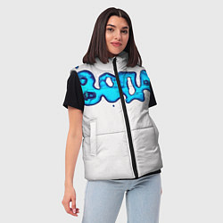 Женский жилет Вода мерч логотип надпись, цвет: 3D-черный — фото 2