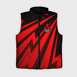 Женский жилет Митсубиси - красные молнии, цвет: 3D-черный