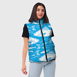 Женский жилет Рыбы в голубой воде, цвет: 3D-черный — фото 2