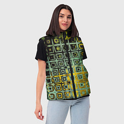 Женский жилет Абстрактная зелено-черная текстура, цвет: 3D-черный — фото 2