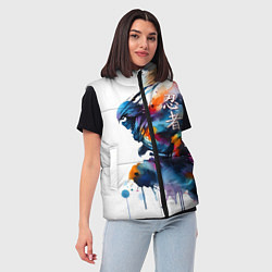 Женский жилет Japanese ninja - watercolor sketch, цвет: 3D-черный — фото 2