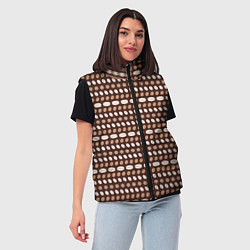 Женский жилет Кофейный паттерн, цвет: 3D-черный — фото 2