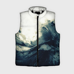 Женский жилет Чёрно-синие абстрактные краски