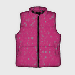 Женский жилет Color pink brown squares, цвет: 3D-черный