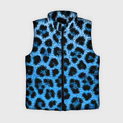 Женский жилет Леопардовый голубой, цвет: 3D-черный