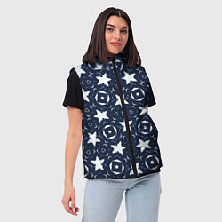 Женский жилет Звезды, квадраты, сердечки, цвет: 3D-черный — фото 2