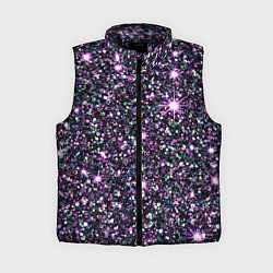 Женский жилет Имитация блестящих пайеток тёмно-фиолетовый, цвет: 3D-черный