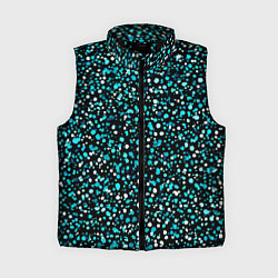 Женский жилет Голубые неоновые крапинки, цвет: 3D-черный