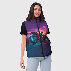 Женский жилет Venom near his motorcycle - ai art fantasy, цвет: 3D-черный — фото 2