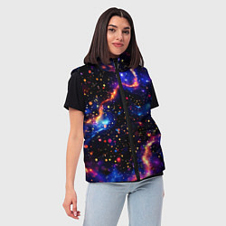 Женский жилет Стилизованный волшебный космос, цвет: 3D-черный — фото 2