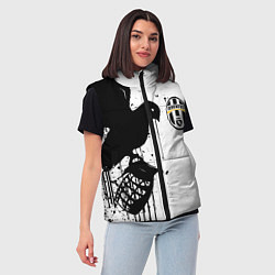 Женский жилет Ювентус черная птица краски, цвет: 3D-черный — фото 2