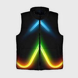 Женский жилет Neon multicolored lines, цвет: 3D-черный