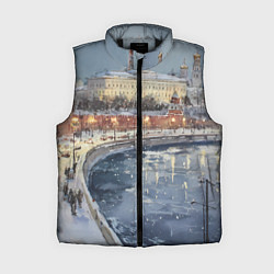 Женский жилет Новогодние праздники в Москве, цвет: 3D-черный