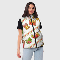 Женский жилет Рождественский дух, цвет: 3D-черный — фото 2