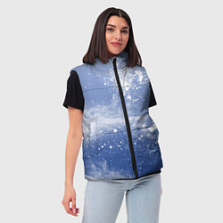 Женский жилет Снежки попали в тебя, цвет: 3D-черный — фото 2