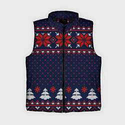 Женский жилет Новогодний вязаный узор