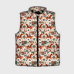 Женский жилет Винтажные коты всадники на лошади, цвет: 3D-черный