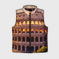 Женский жилет Колизей в лучах заката, цвет: 3D-черный
